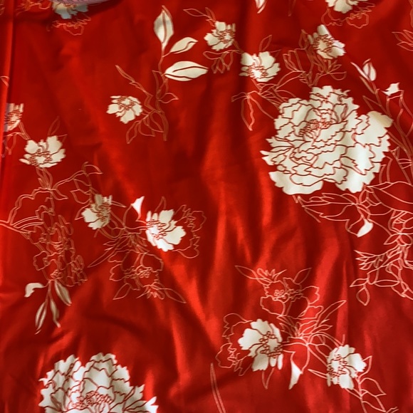 Red and White Floral Halter Dress - Medium - Picture 6 of 7